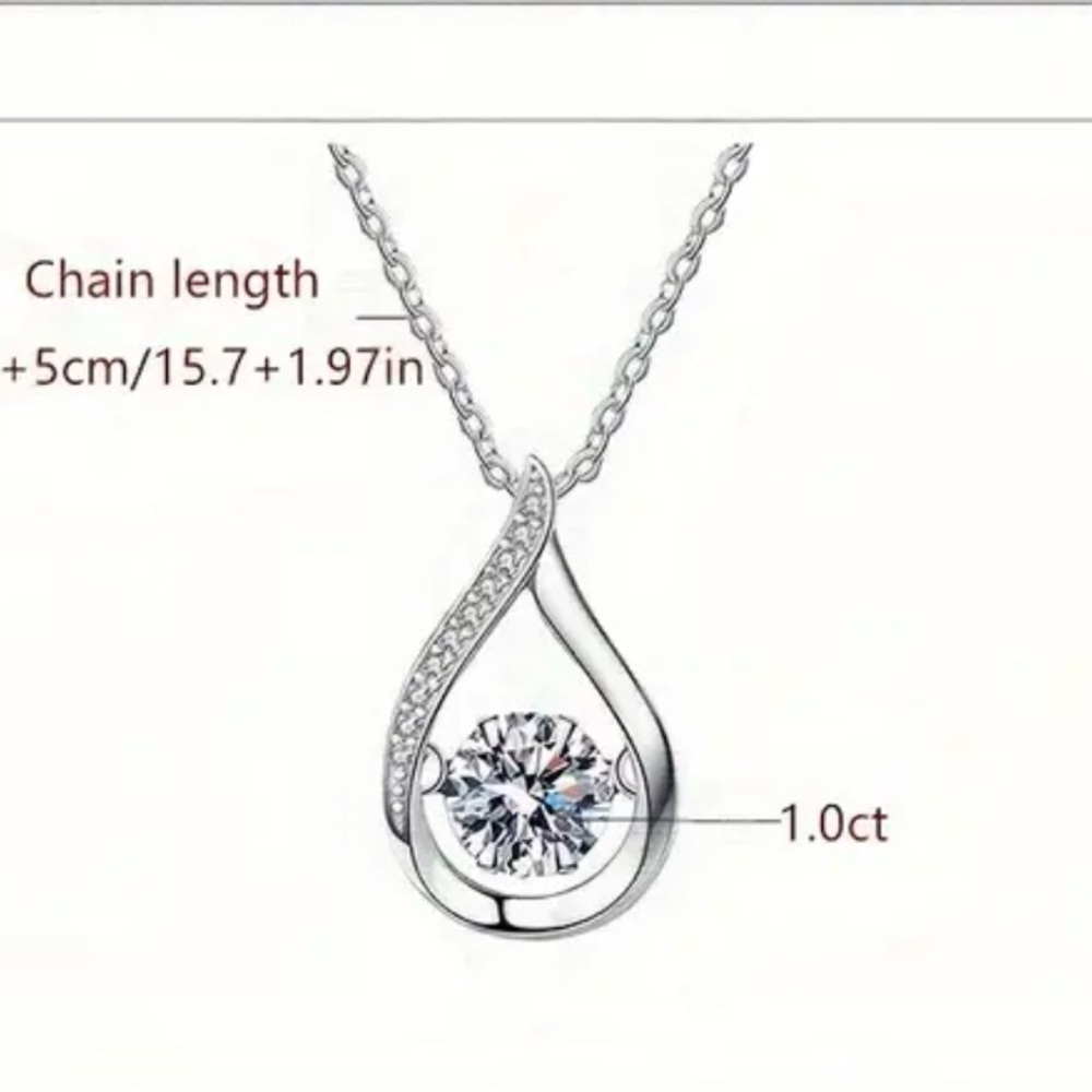 Water Drop Pendant Necklace - Picture 2 of 2